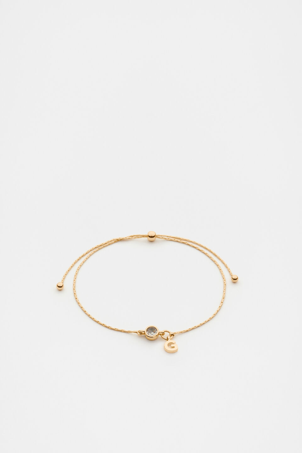 Stone Drop Initial Bracelet  G