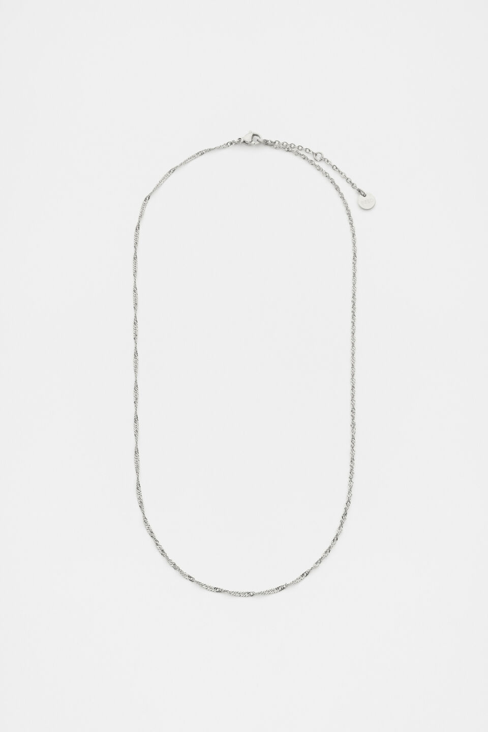 Waterproof Twist Chain Necklace  Silver