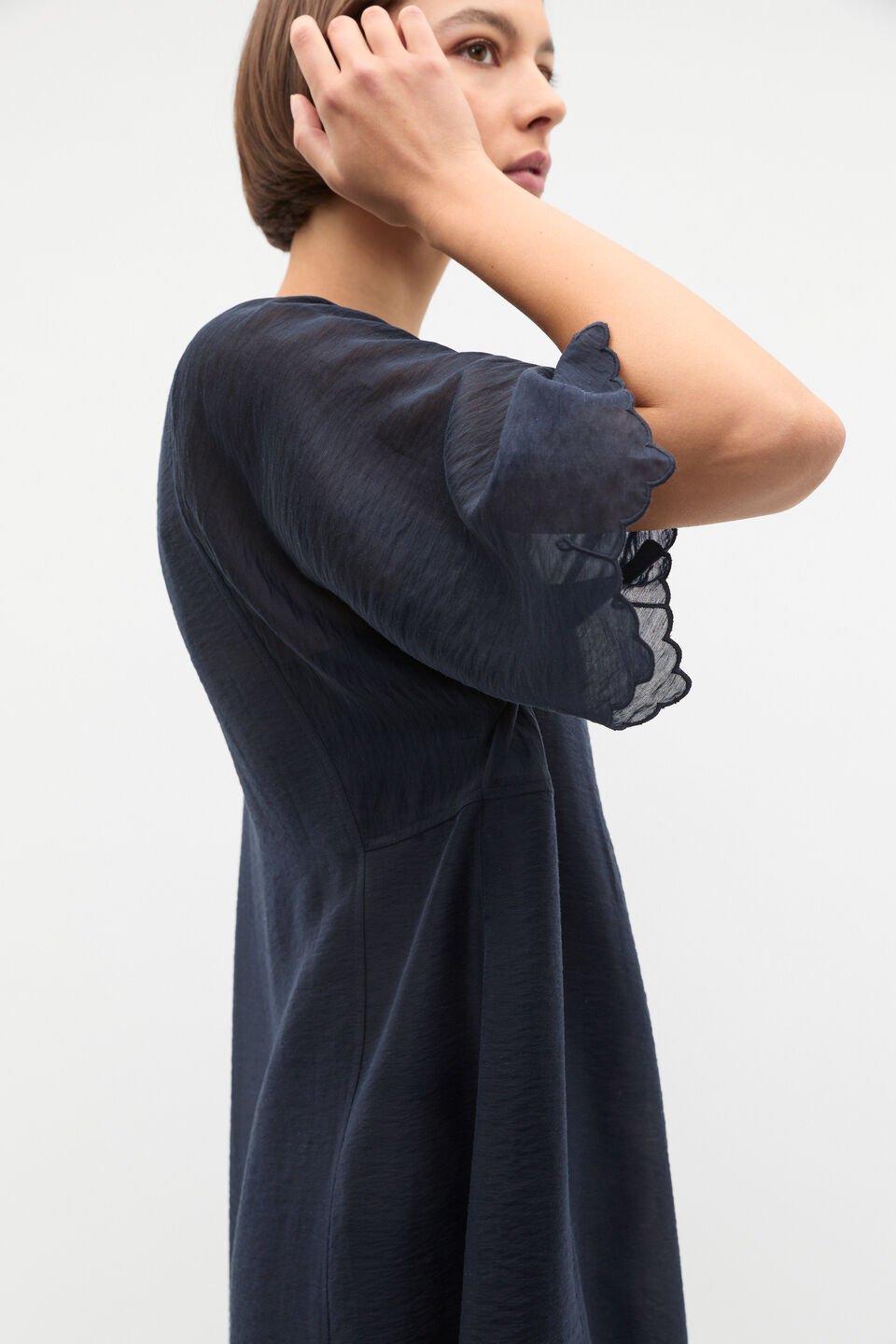 Lyocell Blend Kaftan Maxi Dress  Twilight Blue