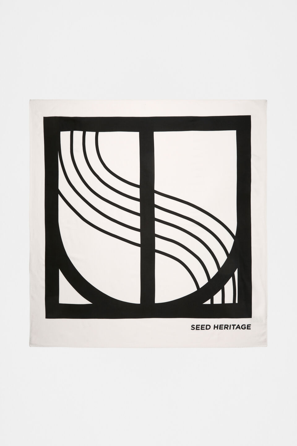 Seed Emblem Monochrome Scarf  Cloud Cream