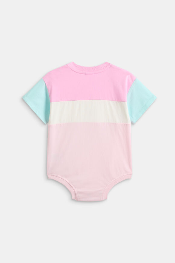 Spliced Logo Romper  Pink Lemonade  hi-res