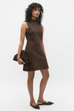 Crepe Knit Mock Neck Mini Dress  Dark Espresso  hi-res