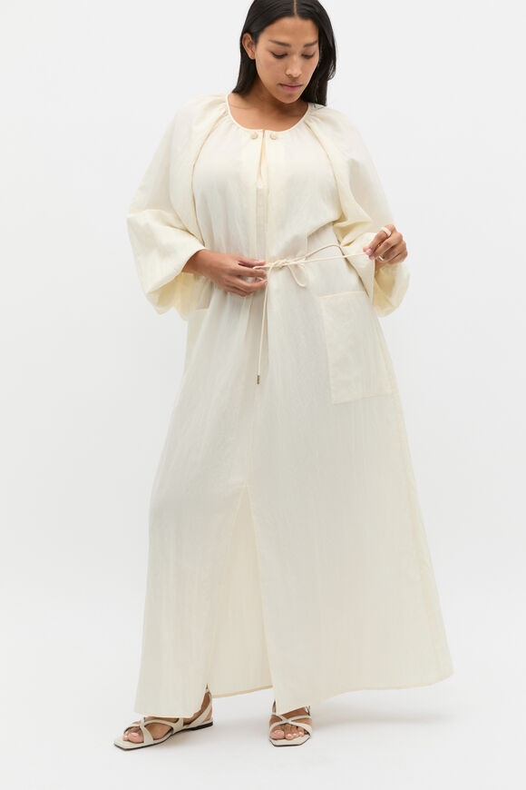 Crushed Gathered Maxi Dress  Buttercream  hi-res