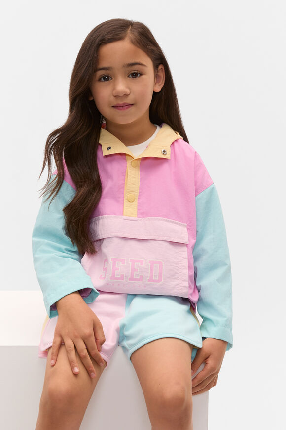 Colourblock Logo Spray Jacket  Candy Pink  hi-res