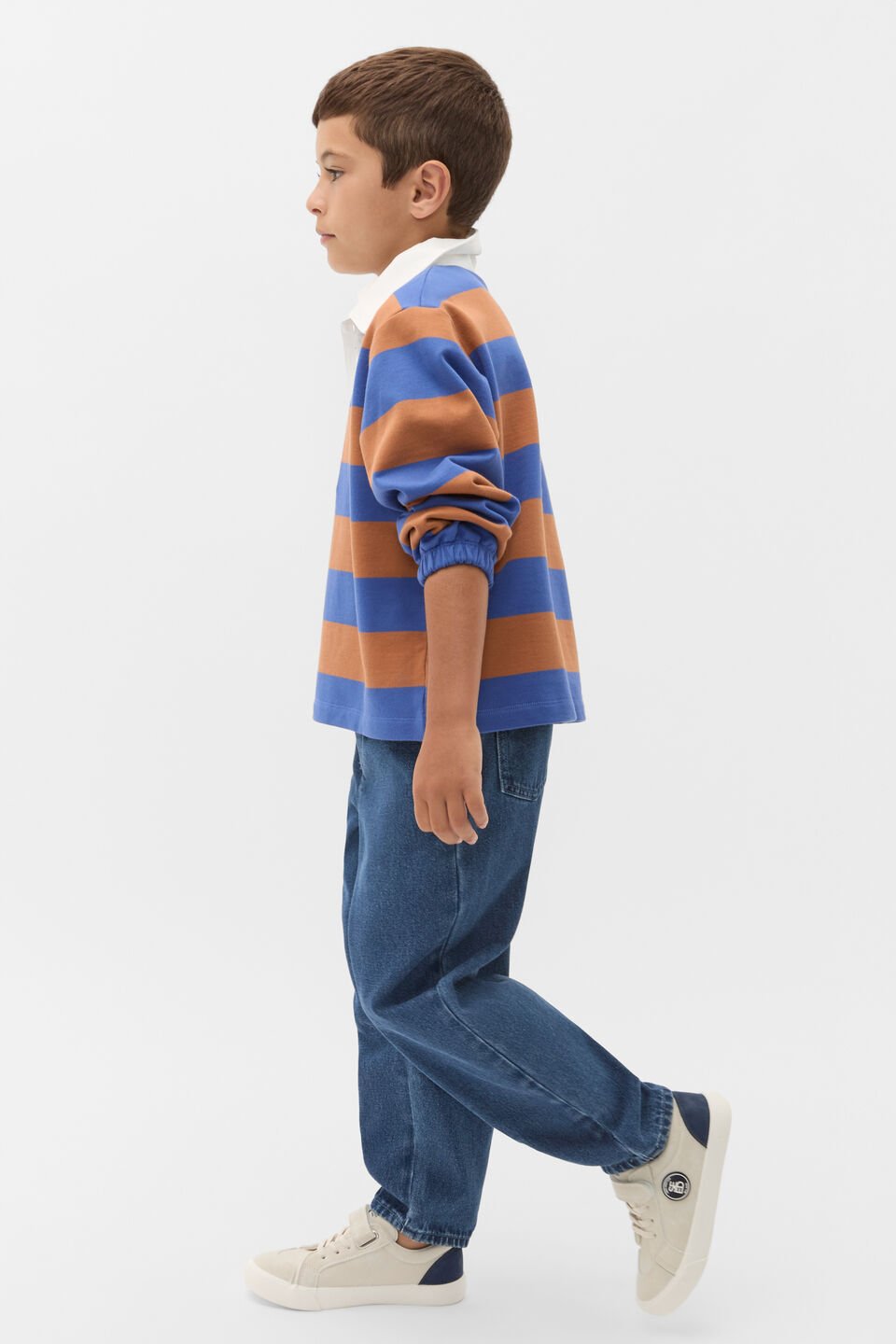 Stripe Collar Logo Sweat  Spice