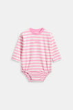 Core Stripe Rugby Bodysuit  Candy Pink  hi-res