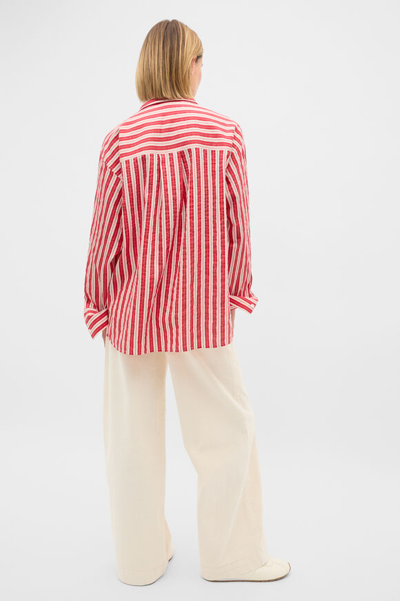 Textured Stripe Shirt  Poppy Stripe  hi-res
