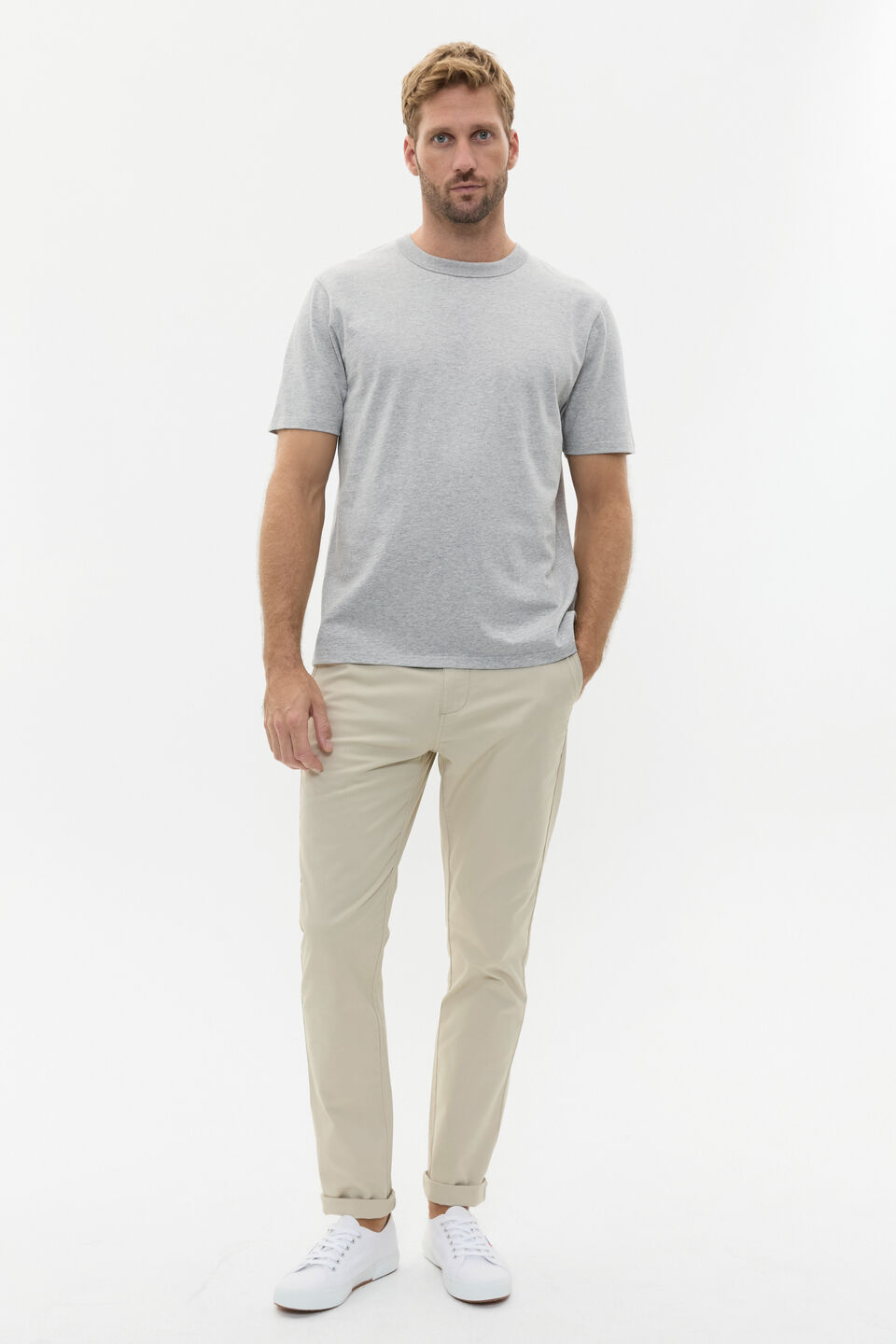 Crew Tee  Silver Marle