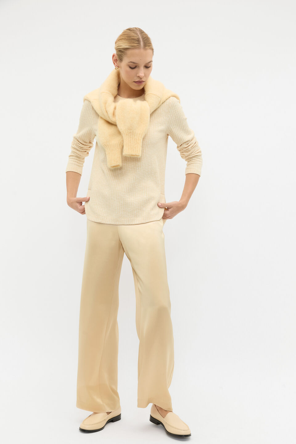 Textured Long Sleeve Top  Marzipan Twist