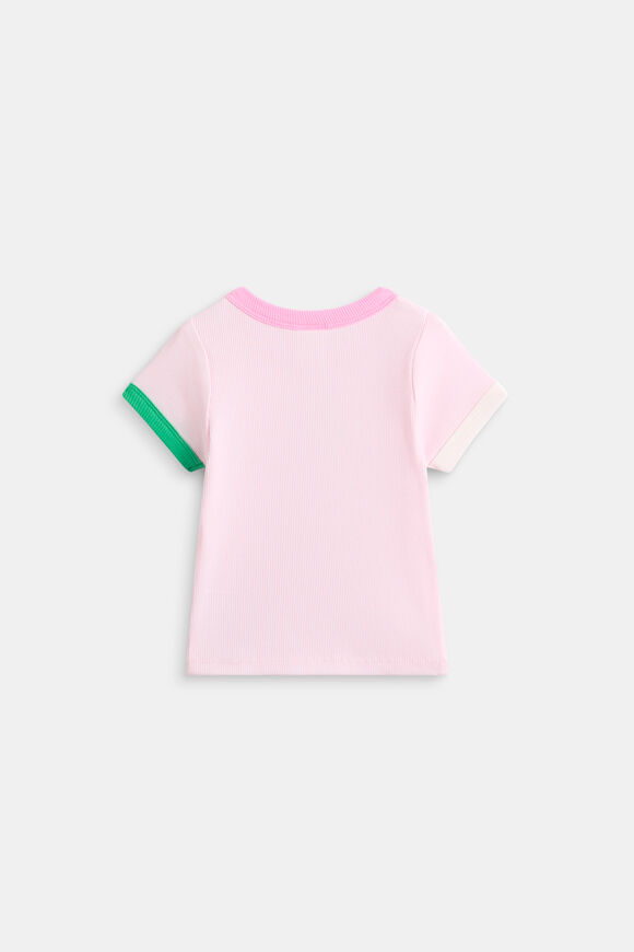 Colourblock Rib Tee  Pink Lemonade  hi-res