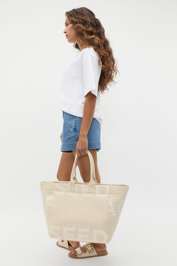 Cropped Logo Tote  Cream  hi-res
