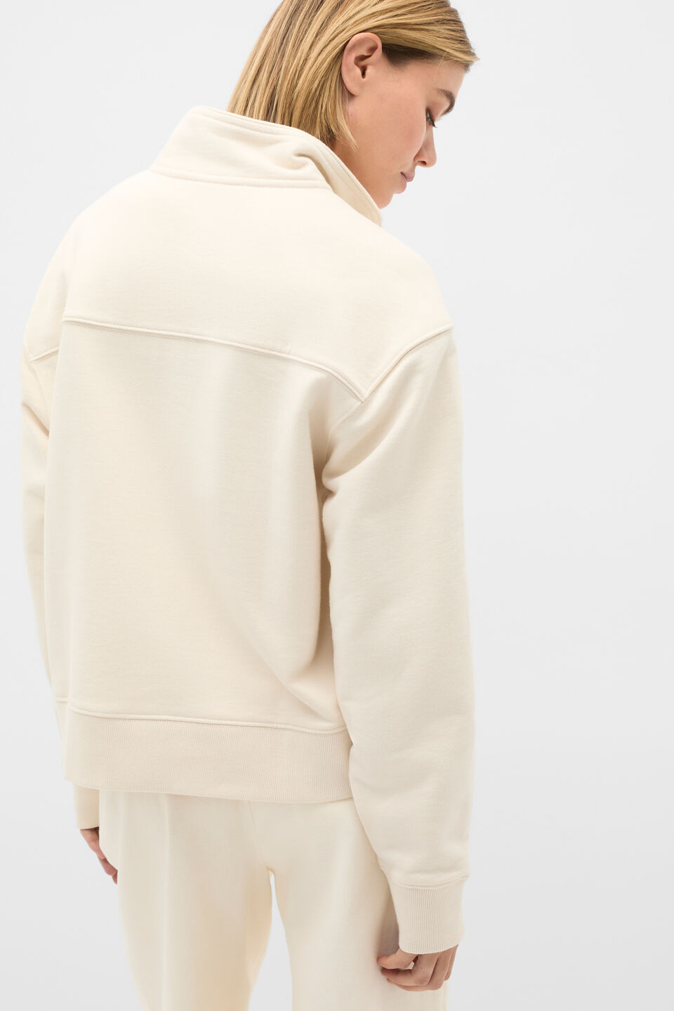 Heritage Zip Sweat  Coconut Cream