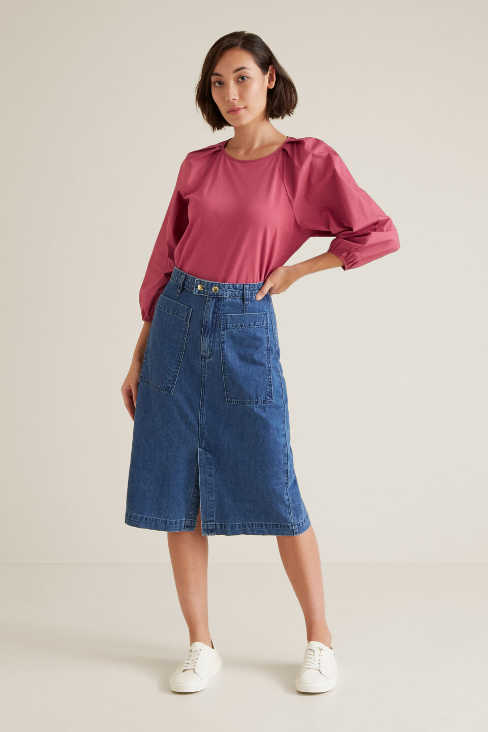 Tuck Detail Raglan Top  