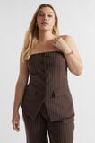 Tailored Longline Bodice  Dark Espresso Pinstripe  hi-res