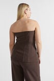 Tailored Longline Bodice  Dark Espresso Pinstripe  hi-res