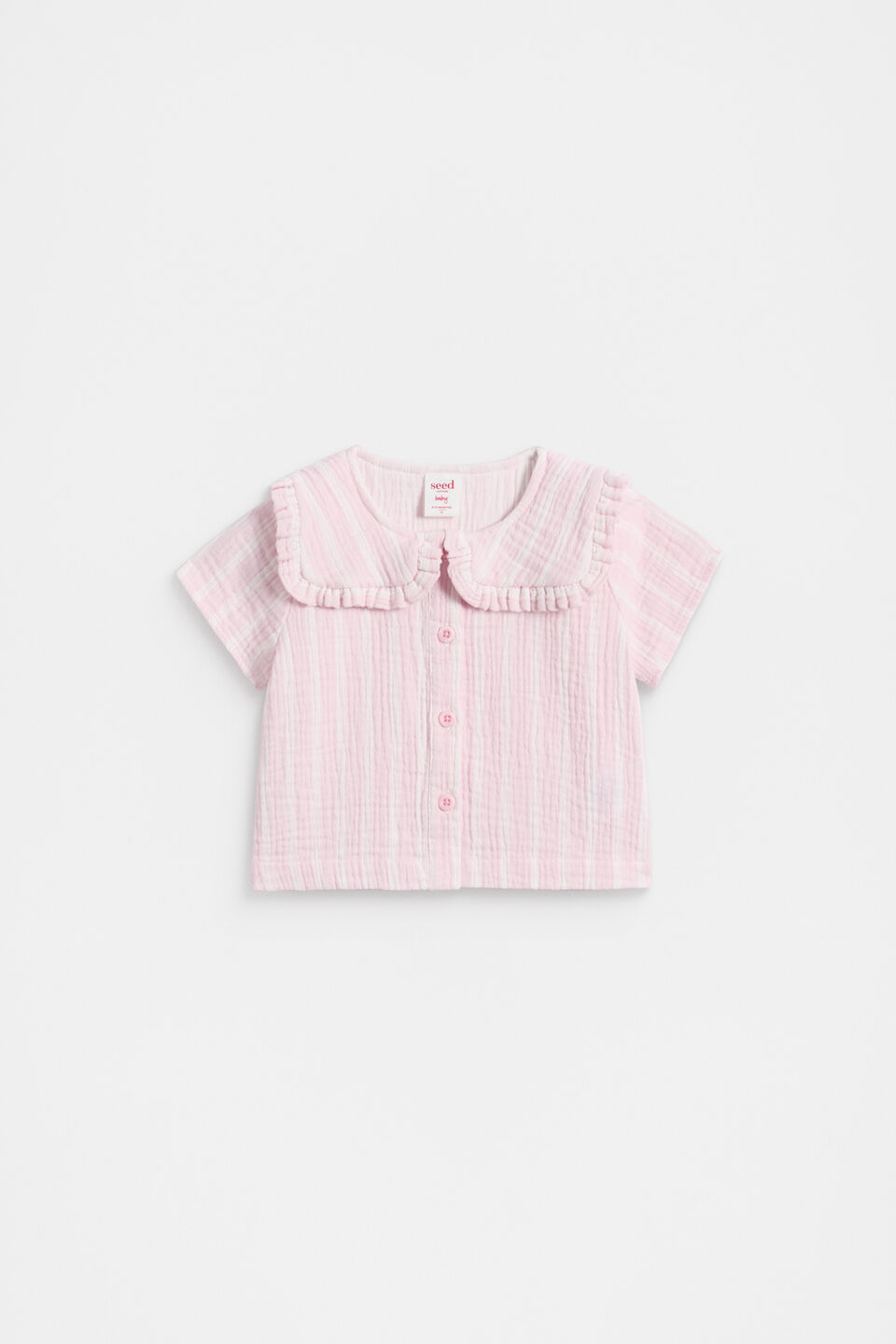 Stripe Collar Shirt  Berry
