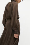 Chiffon Mock Neck Blouse  Dark Espresso  hi-res