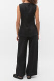 Linen Concealed Placket Vest  Black  hi-res