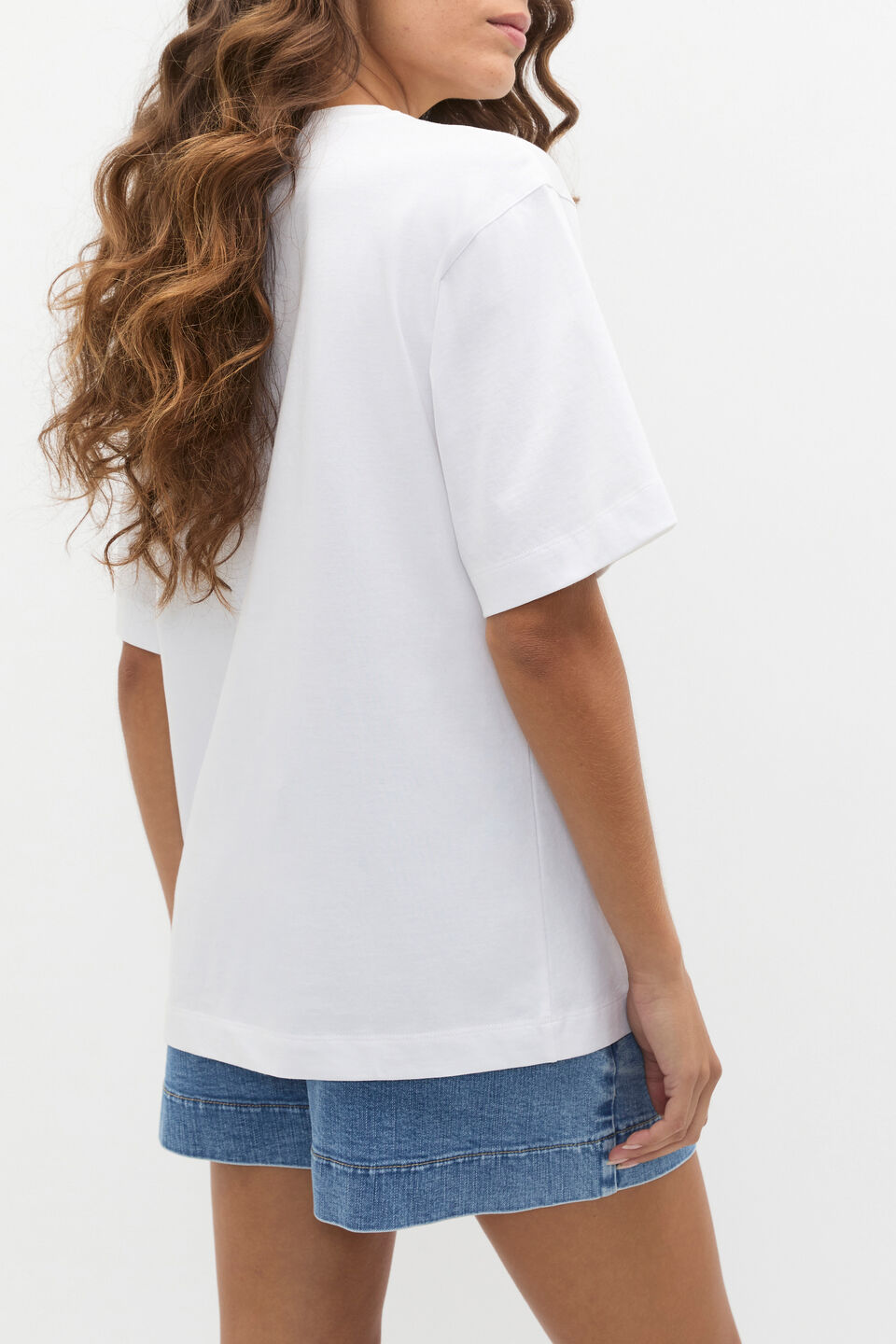 Oversized Longline Tee  Whisper White