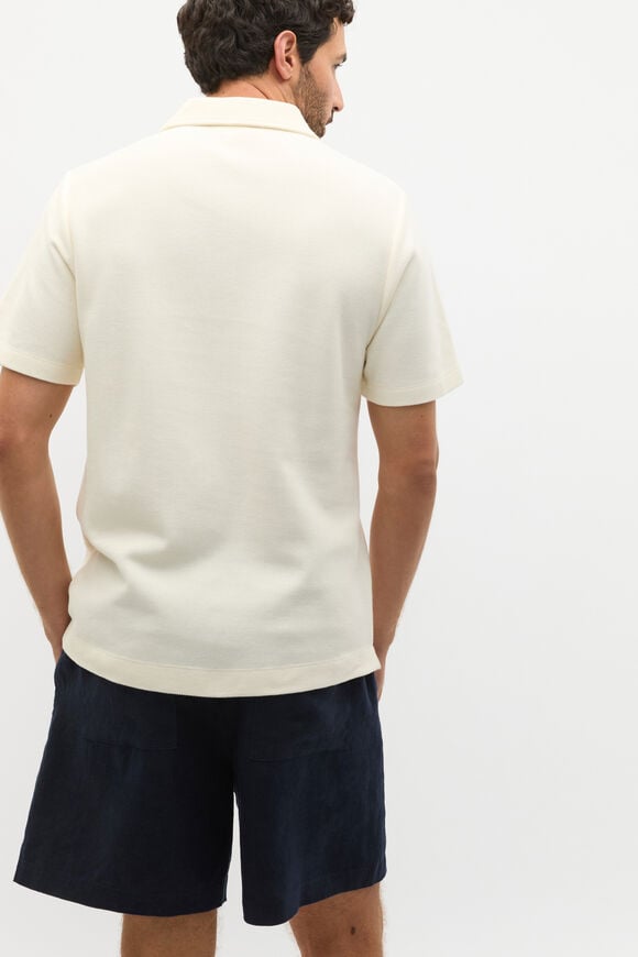 Half Zip Polo  Vintage White  hi-res