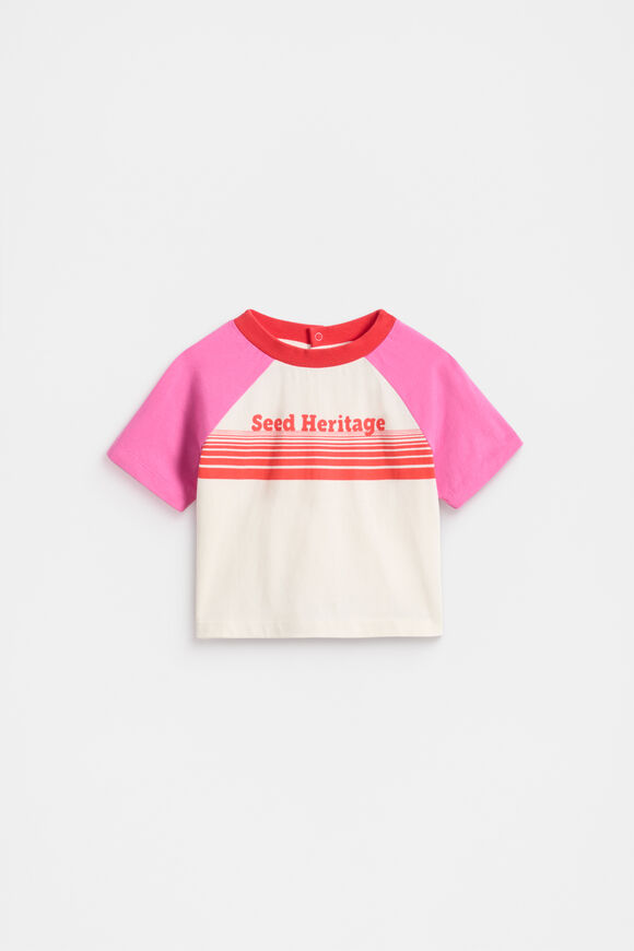 Colourblock Logo Tee  Wild Berry  hi-res