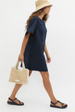 Linen Wave Scallop Mini Dress  Twilight Blue  hi-res