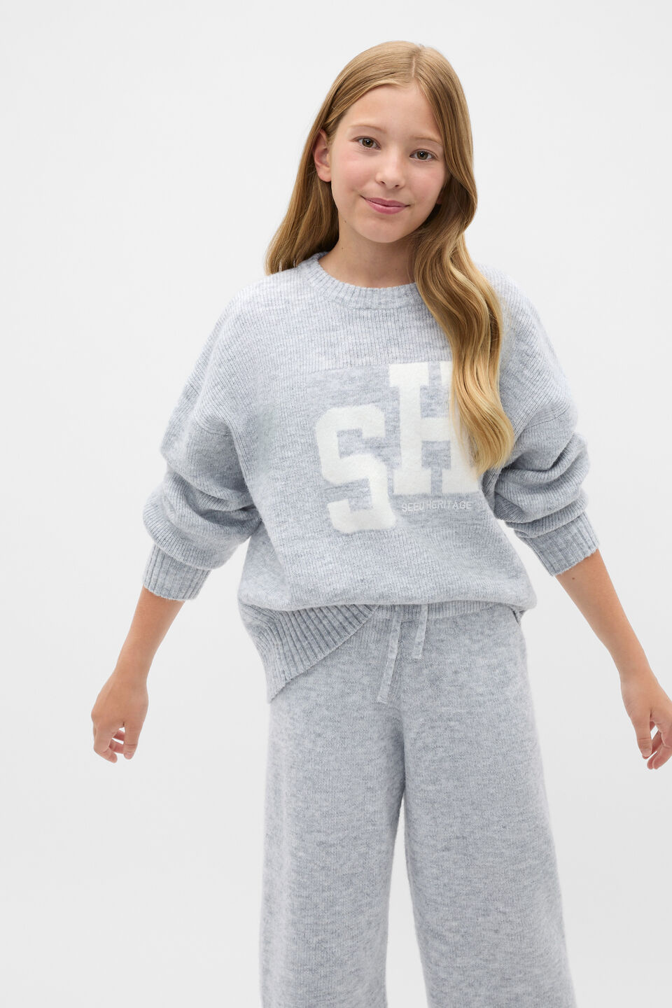 Logo Knit Sweater  Cloud Grey Marle