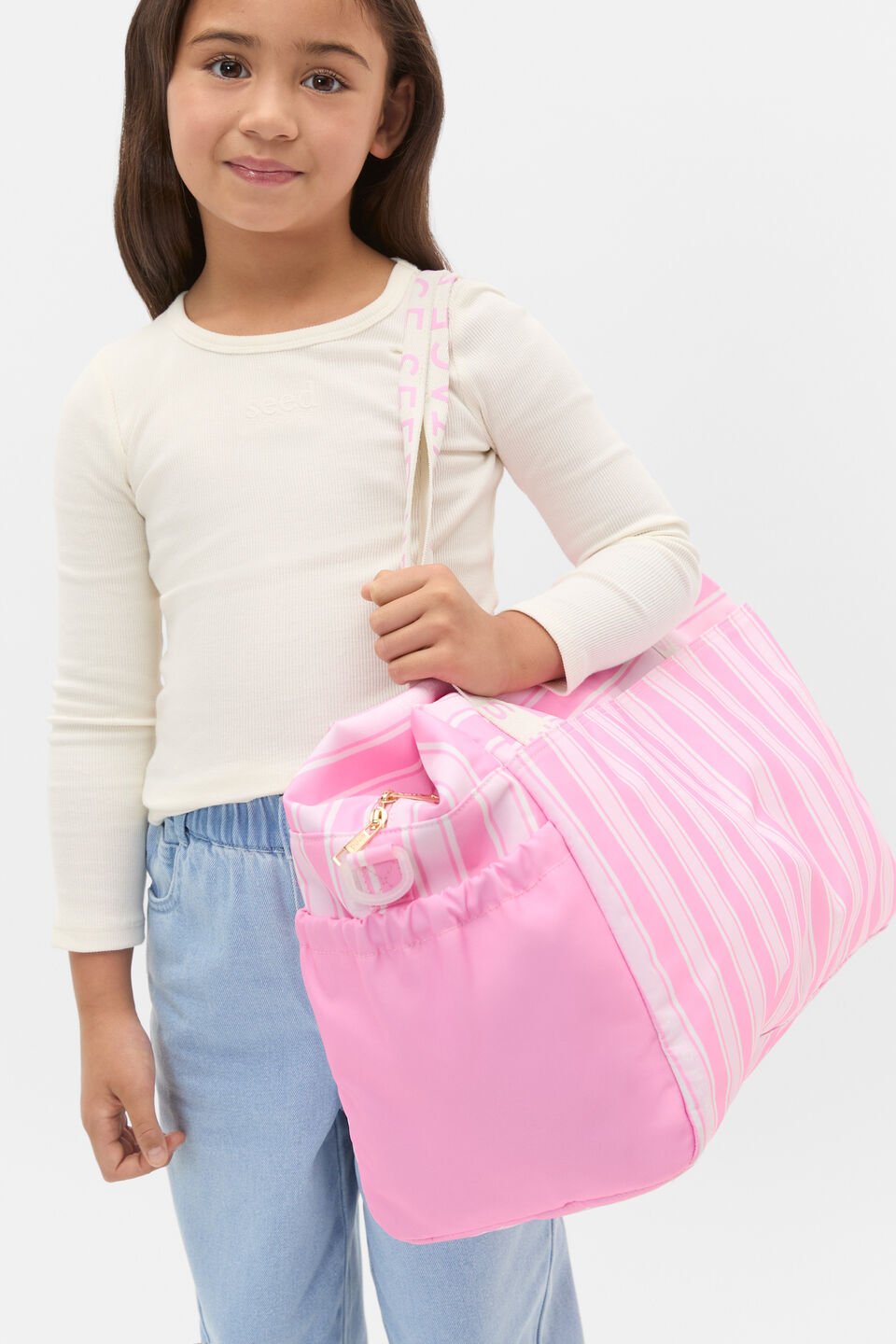 Stripe Weekender Bag  Pink Multi