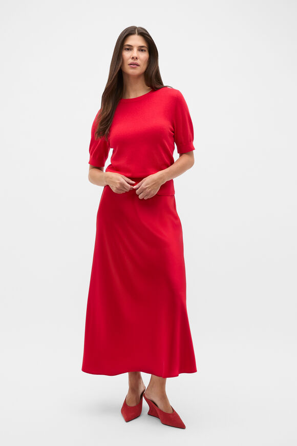 Satin Midi Skirt  Poppy  hi-res