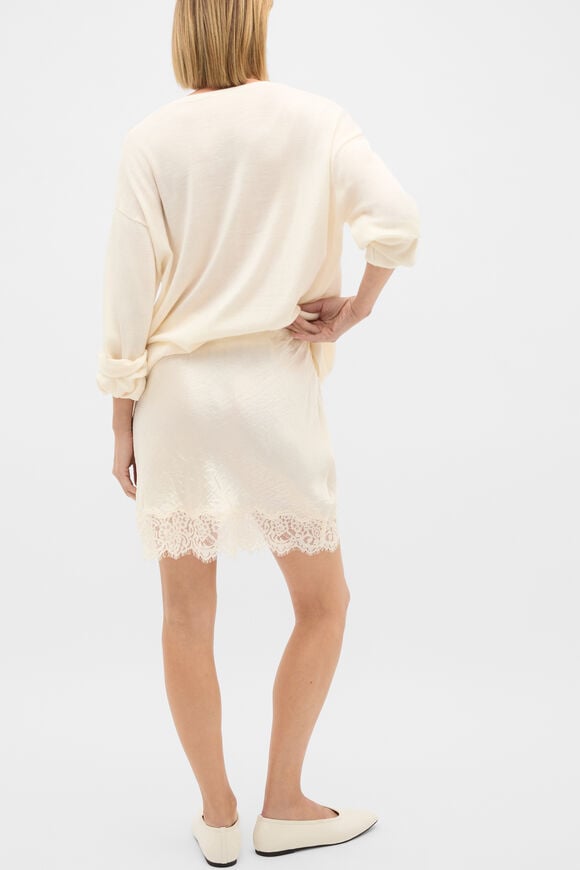 Lace Trim Mini Skirt  Coconut Cream  hi-res