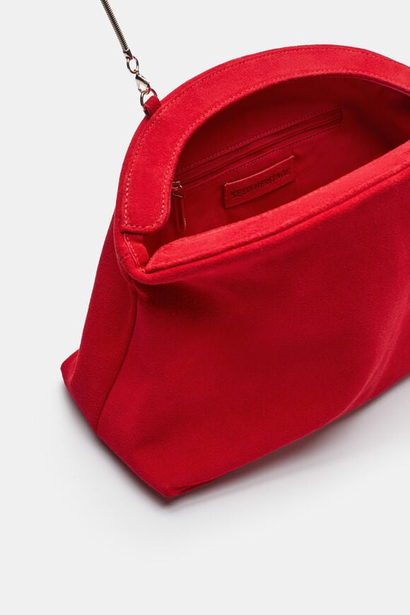 Suede Rounded Clutch  Poppy  hi-res