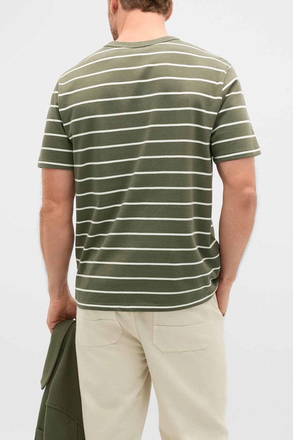 Crew Stripe Tee  Olive Stripe