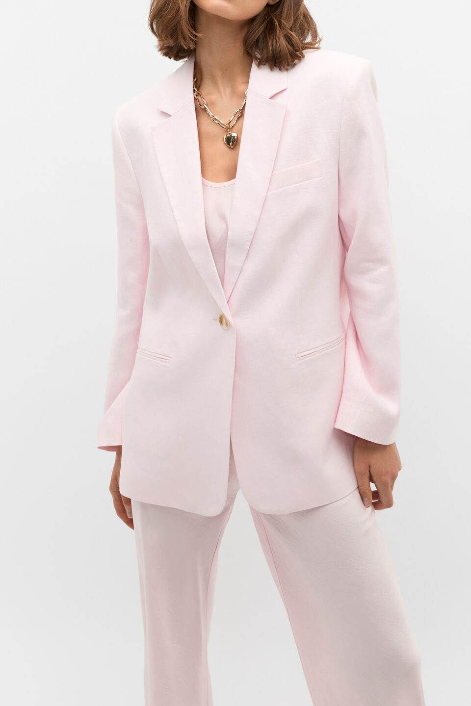 Tailored Linen Back Detail Blazer  Primrose