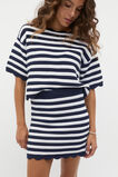 Scallop Stripe Knit Skirt  Twilight Blue Stripe  hi-res