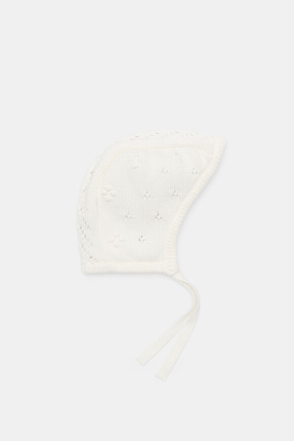 Bobble Knit Bonnet  Classic Cream  hi-res