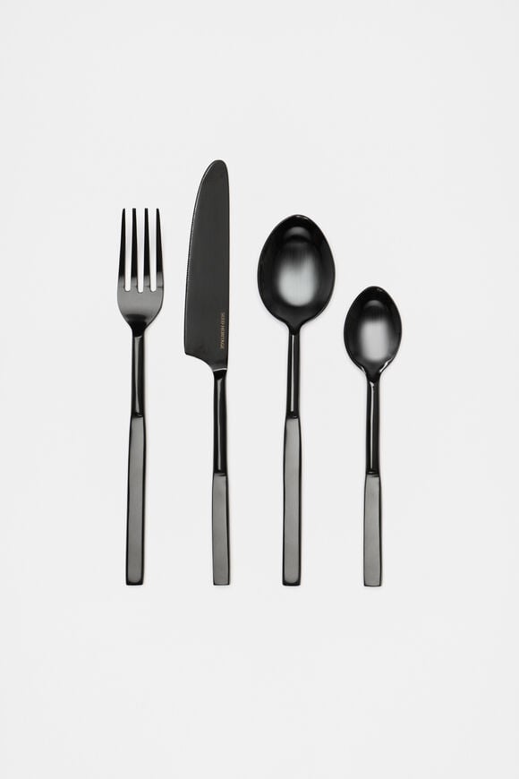 Atlas Cutlery Set of 16  Black  hi-res