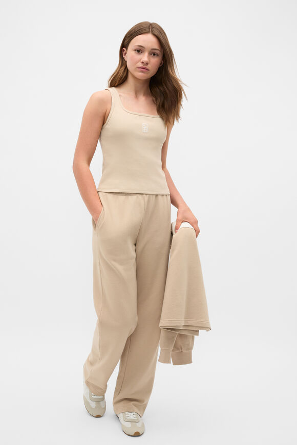 Roll Waist Logo Track Pant  Sandstone  hi-res