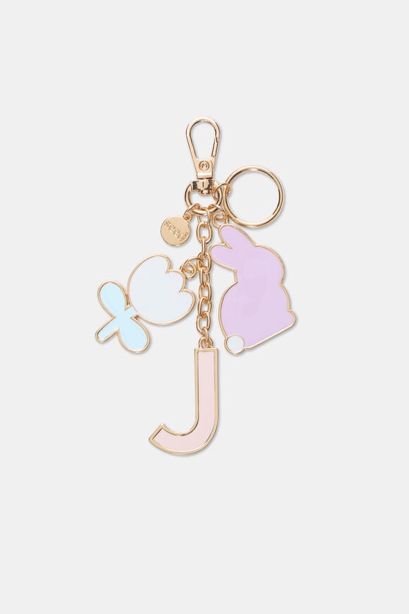 Bunny Initial Keyring  J  hi-res
