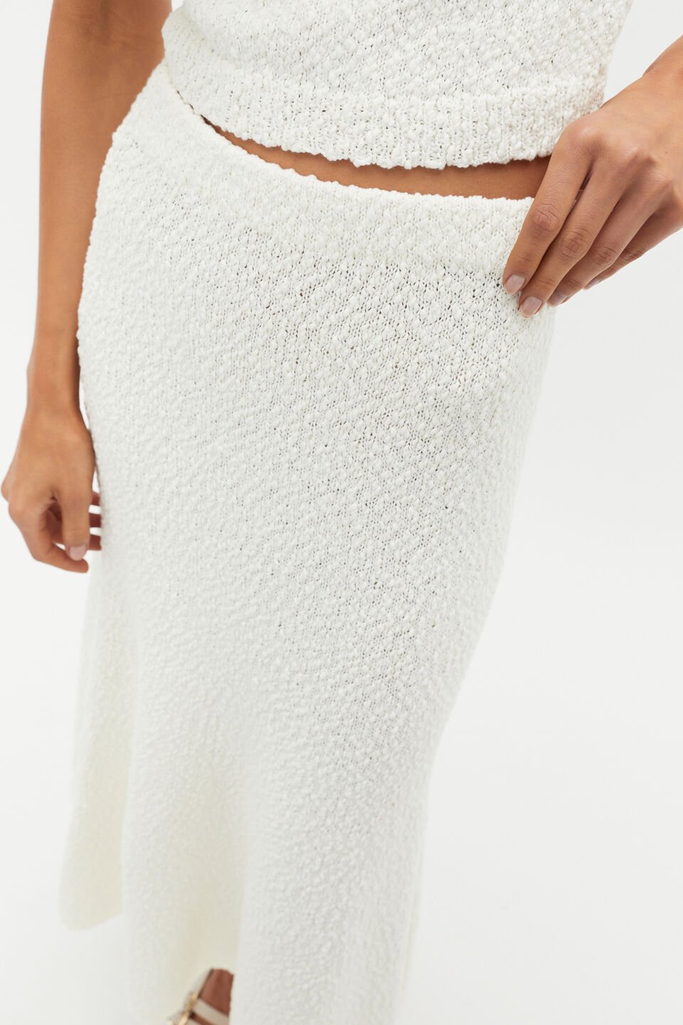 Textured Knit Skirt  Cloud Cream