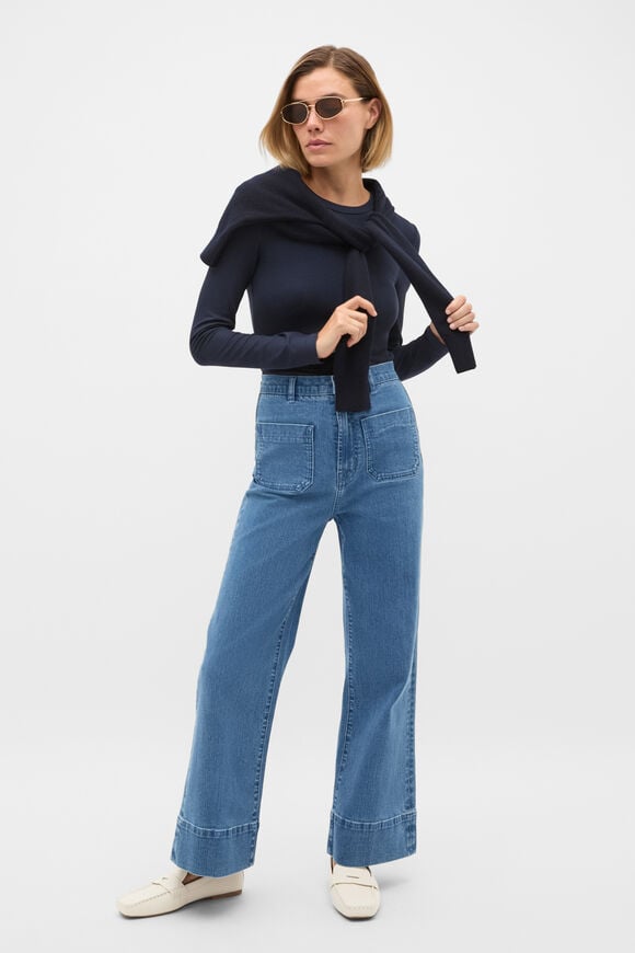 Core Rib Crew Neck Top  Twilight Blue  hi-res