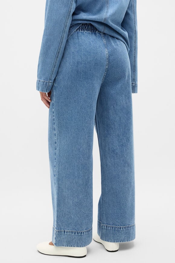 Elasticated Wide Leg Jean  Mist Blue Denim  hi-res