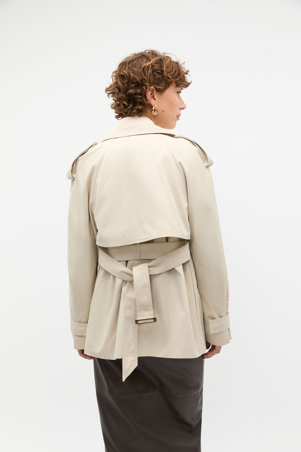 Cropped Trench Coat  Oat
