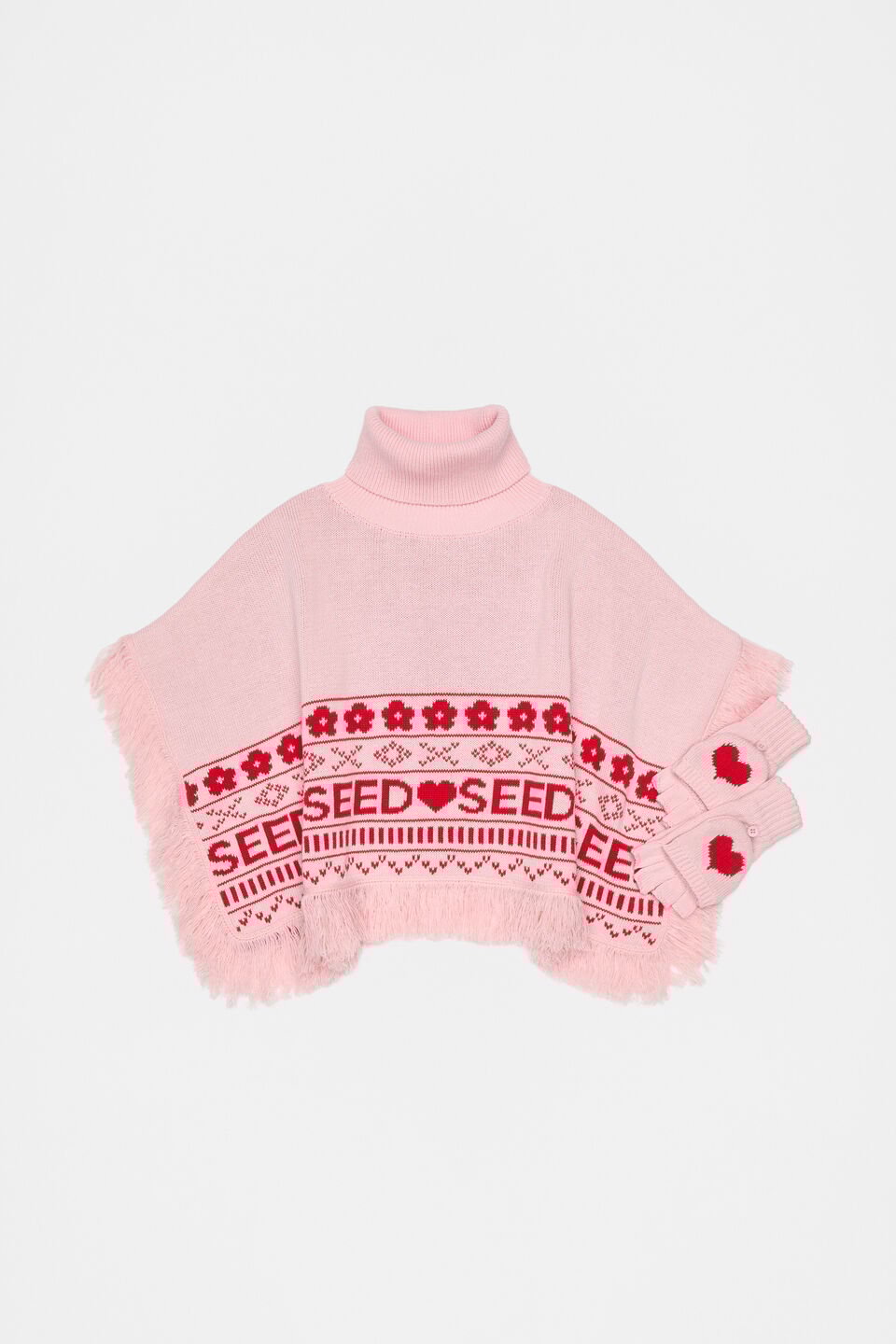 Fairisle Poncho  Rose Petal