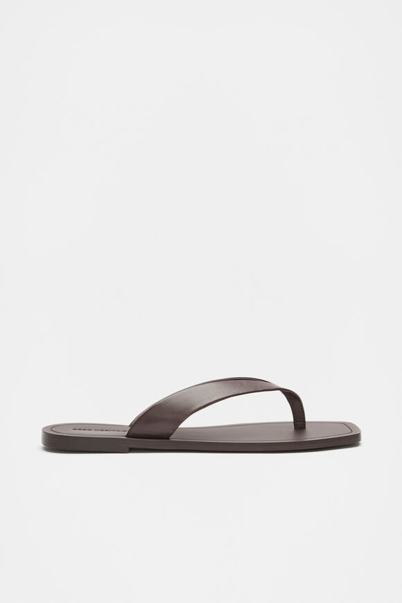 Kenna Leather Flip Flop  Chocolate  hi-res