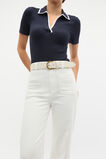 Jessie Topstitch Waist Belt  Cream  hi-res