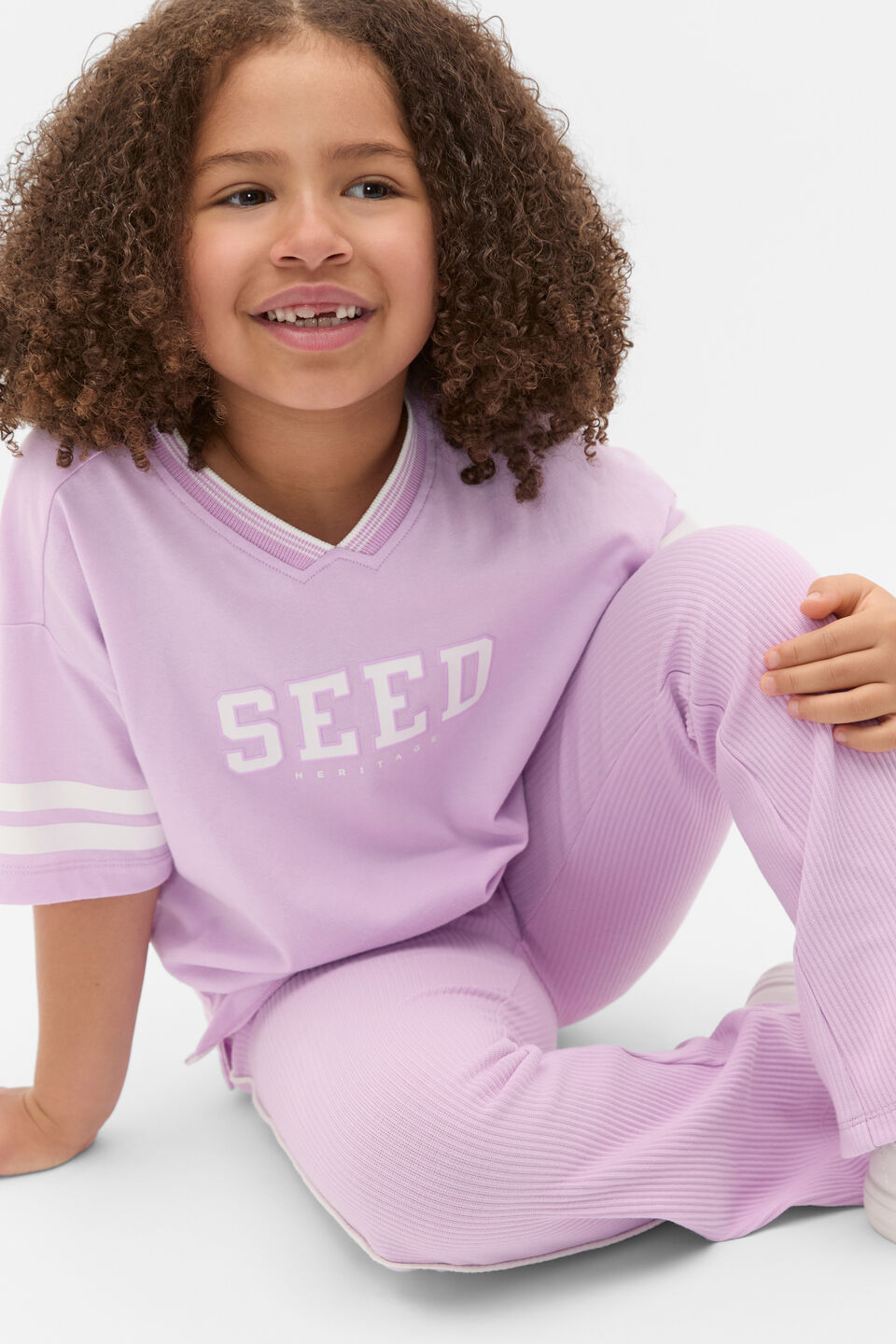 Sports Stripe Logo Tee  Orchid