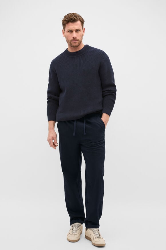 Cotton Crew Neck Knit  Midnight Blue  hi-res