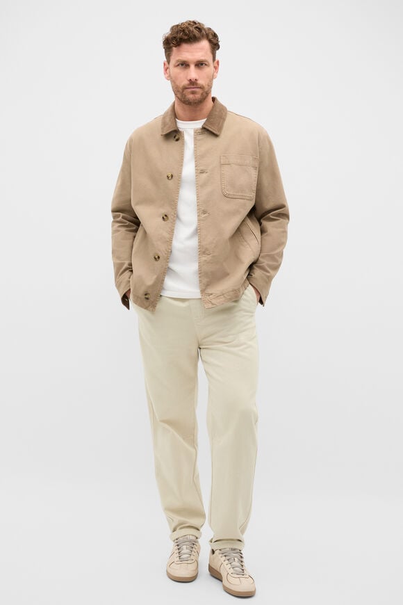 Contrast Trim Overshirt  Dark Stone  hi-res