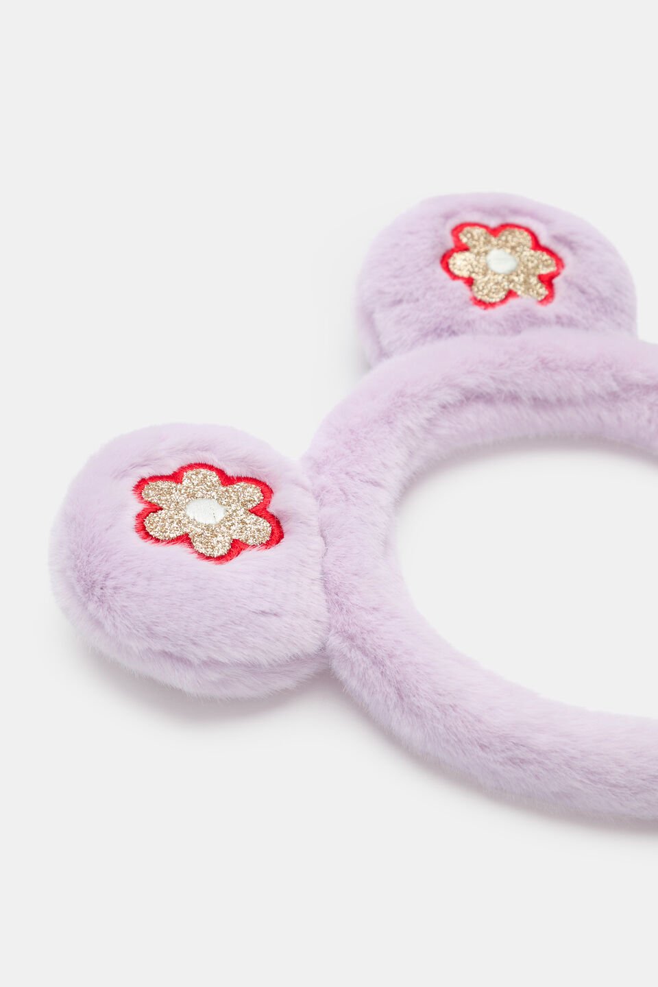 Fur Glitter Flower Ears  Orchid