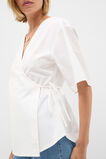 Cotton Poplin Wrap Top  Whisper White  hi-res